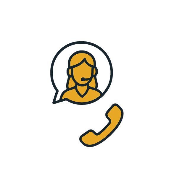 Ícone de atendimento ao cliente com fone de ouvido e telefone, representando agendamento de consulta para BPC LOAS.
